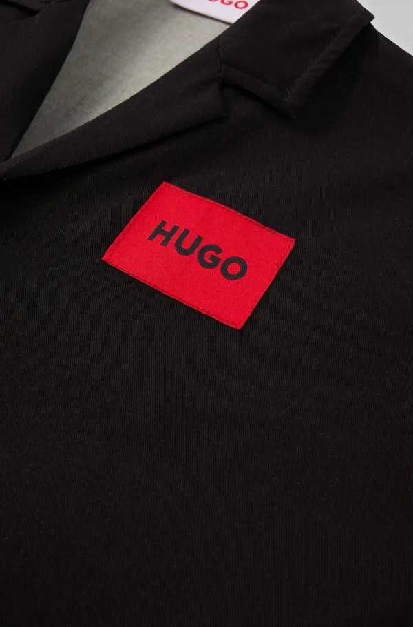 Crianças HUGO BOSS Júniores (Idades 4-14)>Camisa Para Criança Com Arte De Chama E Etiqueta De Logótipo