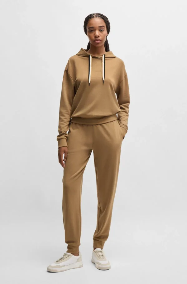 MULHER HUGO BOSS Fatos De Treino>Camisola Com Capuz Com Estampa De Logótipo E Cordões Com Riscas Exclusivas
