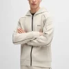 HUGO BOSS Sweats E Hoodies>Camisola Com Capuz Com Fecho De Algodão Elástico E Arte Em Relevo