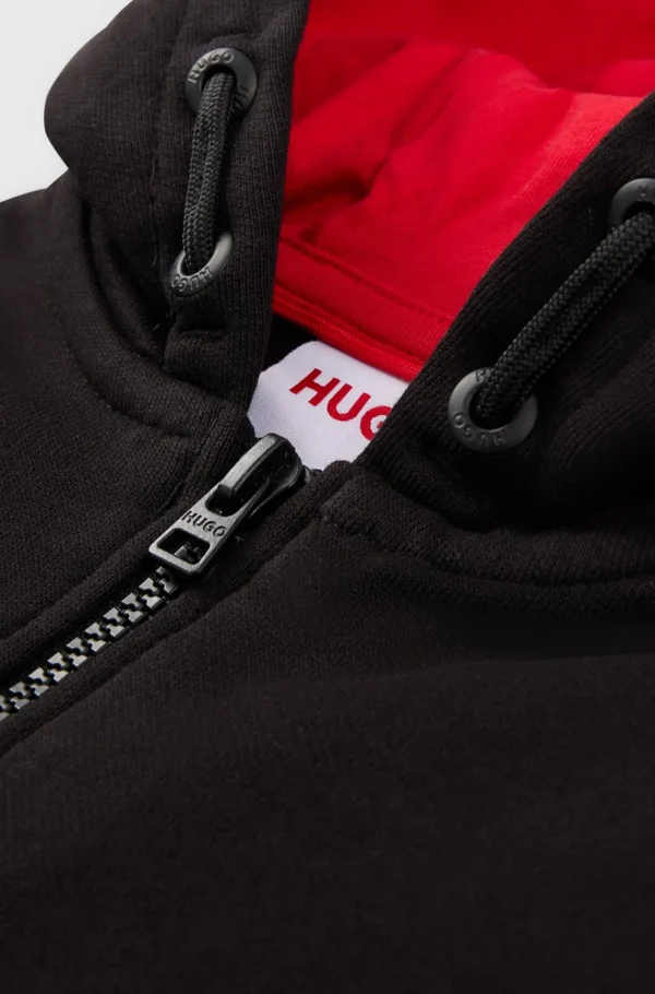 Crianças HUGO BOSS Júniores (Idades 4-14)>Camisola Com Capuz Com Fecho Para Criança E Logótipo Na Manga