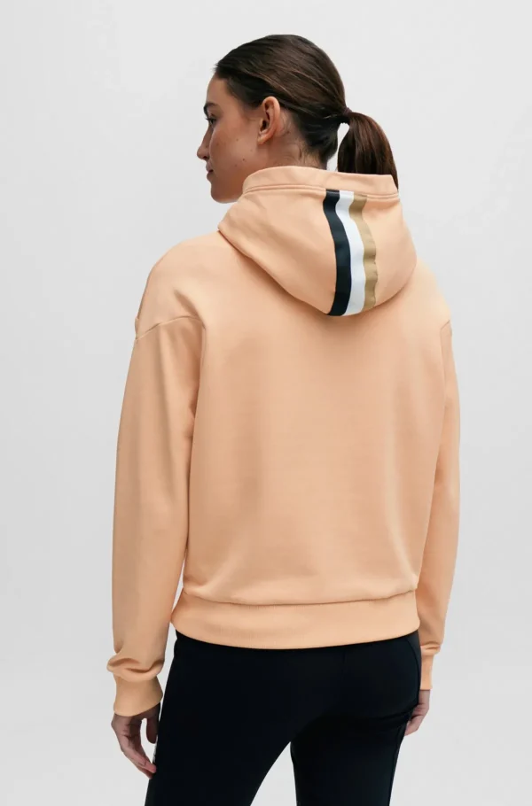 MULHER HUGO BOSS Roupa De Equitação>Camisola Com Capuz Com Fecho De Correr Equestre Com Logótipo De Silicone