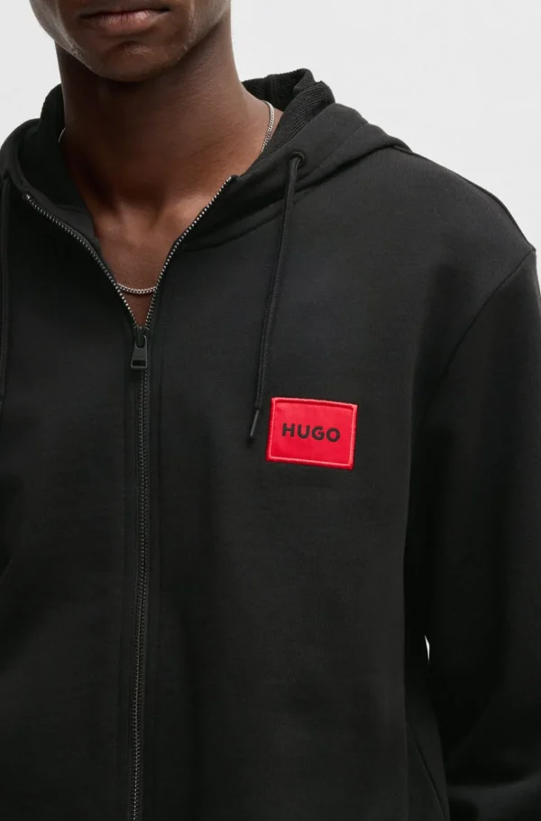 HUGO BOSS Fatos De Treino>Camisola Com Capuz De Ajuste Regular Em Terry Francês Com Etiqueta De Logótipo