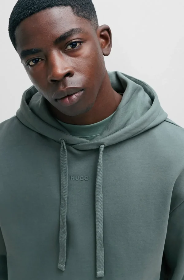 HUGO BOSS Sweats E Hoodies>Camisola Com Capuz De Ajuste Descontraído Em Terry De Algodão Com Estampado De Logótipo
