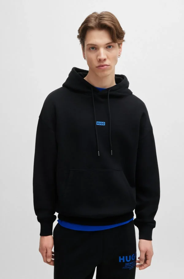 HUGO BOSS Sweats E Hoodies>Camisola Com Capuz De Ajuste Largo Em Terry De Algodão Com Detalhes De Logótipo