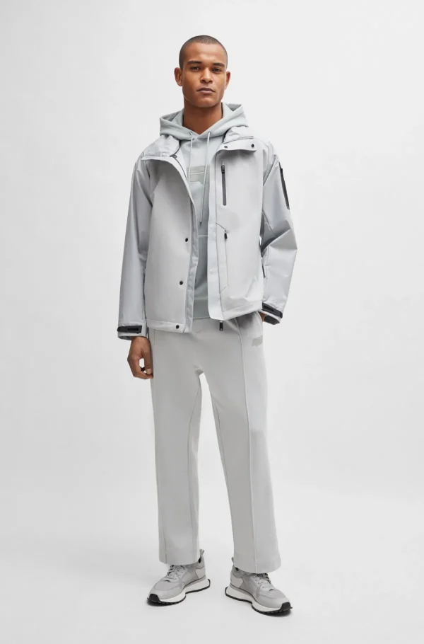 HUGO BOSS Sweats E Hoodies>Camisola Com Capuz De Ajuste Descontraído Em Mistura De Algodão Com Arte De Logótipo