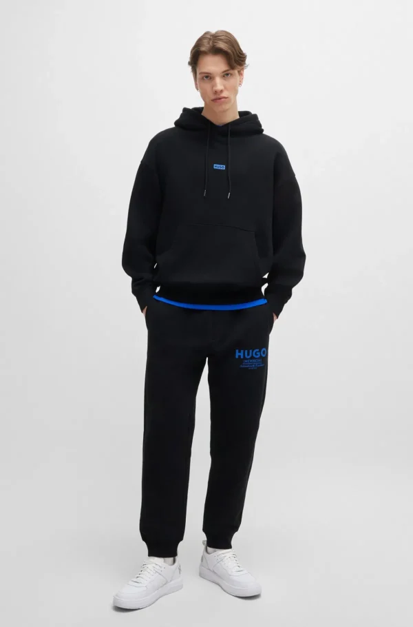 HUGO BOSS Sweats E Hoodies>Camisola Com Capuz De Ajuste Largo Em Terry De Algodão Com Detalhes De Logótipo