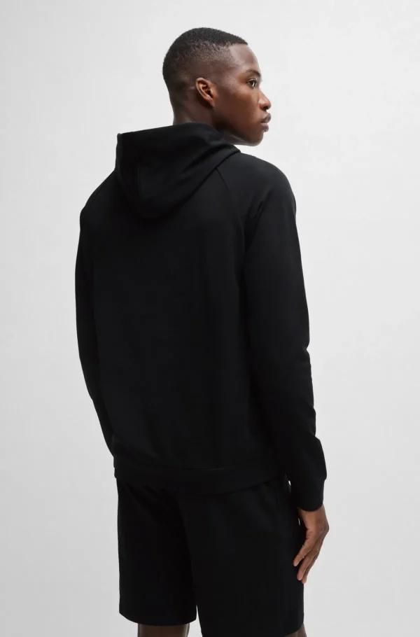 HUGO BOSS Pijamas E Loungewear>Camisola Com Capuz De Ajuste Regular Algodão Terry Com Logótipo Estampado