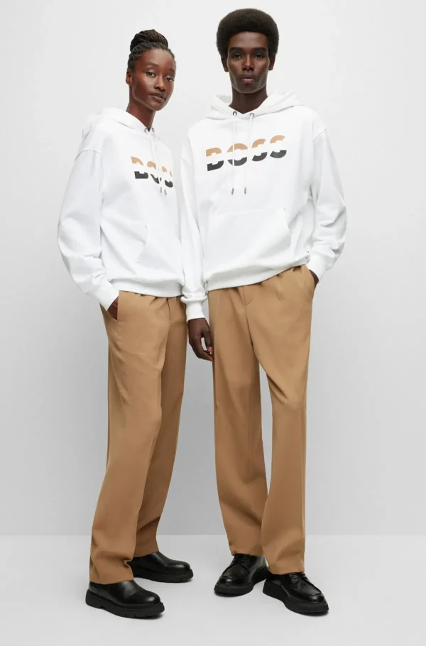 HUGO BOSS Sweats E Hoodies>Camisola Com Capuz De Ajuste Descontraído Unissexo Em Algodão Orgânico