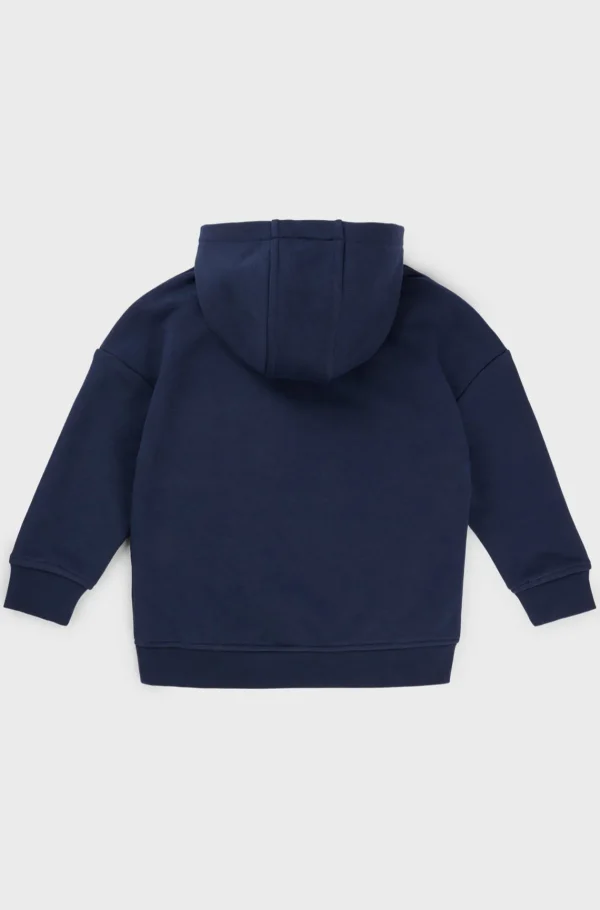 Crianças HUGO BOSS Partes De Cima Para Rapaz>Camisola Com Capuz De Ajuste Largo Para Criança Com Logótipo Contrastante