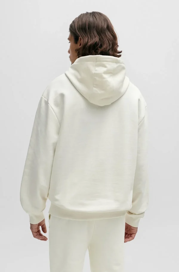 HUGO BOSS Sweats E Hoodies>Camisola Com Capuz De Ajuste Descontraído Em Terry De Algodão Com Estampado De Logótipo