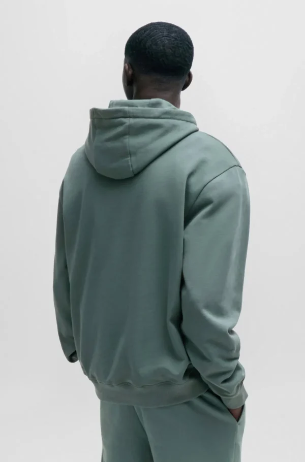 HUGO BOSS Sweats E Hoodies>Camisola Com Capuz De Ajuste Descontraído Em Terry De Algodão Com Estampado De Logótipo