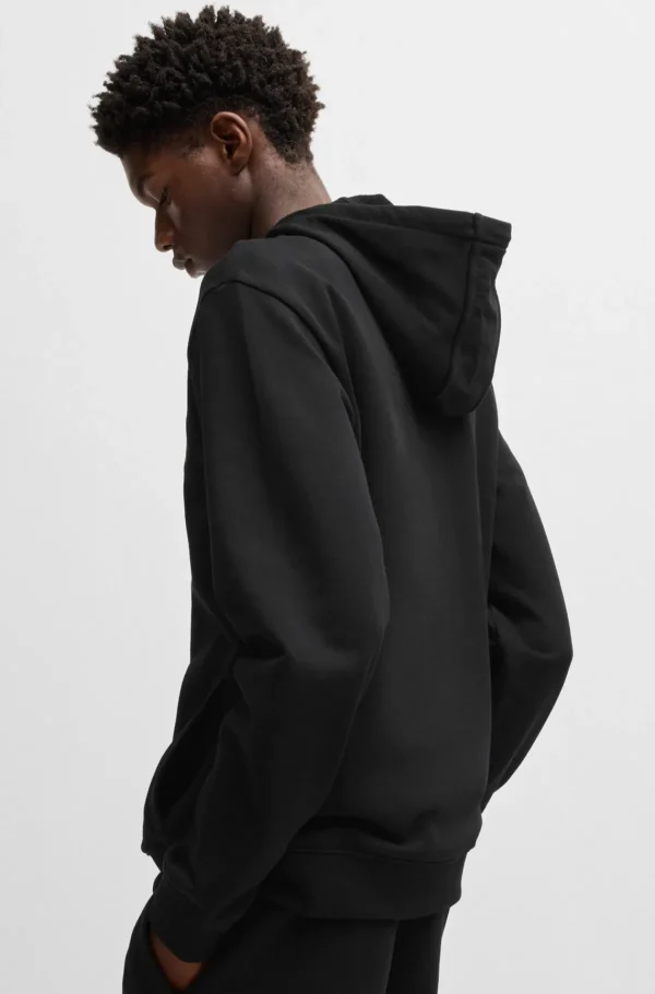 HUGO BOSS Fatos De Treino>Camisola Com Capuz De Ajuste Regular Em Terry Francês Com Etiqueta De Logótipo