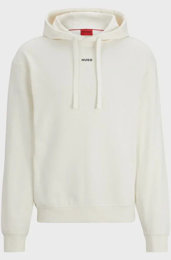 HUGO BOSS Sweats E Hoodies>Camisola Com Capuz De Ajuste Descontraído Em Terry De Algodão Com Estampado De Logótipo
