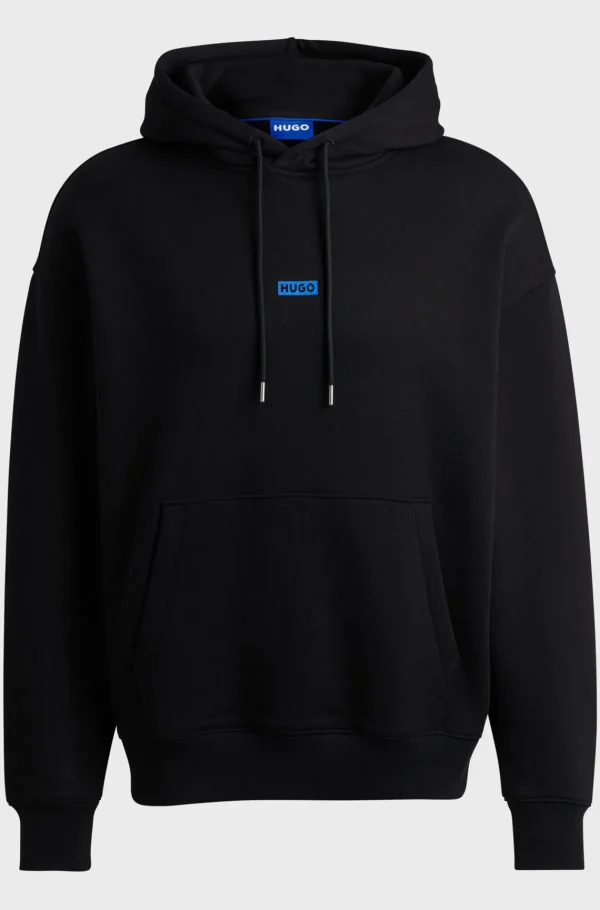 HUGO BOSS Sweats E Hoodies>Camisola Com Capuz De Ajuste Largo Em Terry De Algodão Com Detalhes De Logótipo