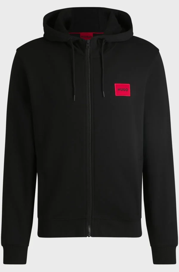 HUGO BOSS Fatos De Treino>Camisola Com Capuz De Ajuste Regular Em Terry Francês Com Etiqueta De Logótipo