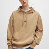 HUGO BOSS Sweats E Hoodies>Camisola Com Capuz De Terry De Algodão Com Etiqueta De Logótipo Azul