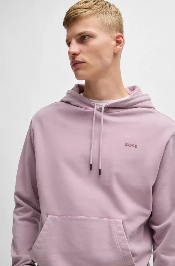 HUGO BOSS Sweats E Hoodies>Camisola Com Capuz Em Algodão Pêssego Com Detalhe Do Logótipo