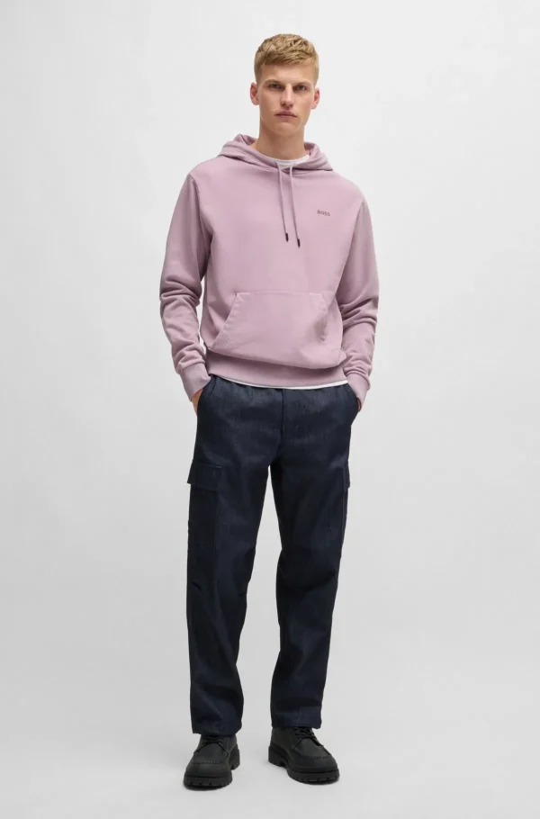 HUGO BOSS Sweats E Hoodies>Camisola Com Capuz Em Algodão Pêssego Com Detalhe Do Logótipo