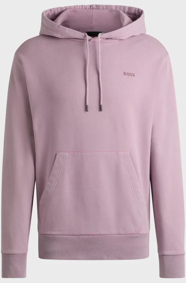 HUGO BOSS Sweats E Hoodies>Camisola Com Capuz Em Algodão Pêssego Com Detalhe Do Logótipo