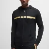 HUGO BOSS Pijamas E Loungewear>Camisola Com Capuz Felpuda De Algodão Com Fecho E Logótipo Estampado