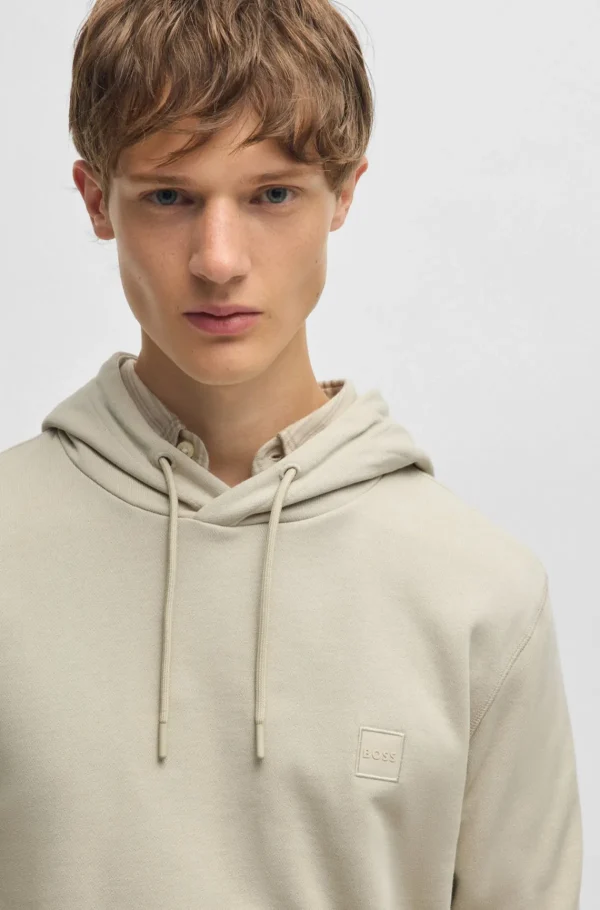 HUGO BOSS Sweats E Hoodies>Camisola Com Capuz Felpuda De Algodão E Emblema De Logótipo