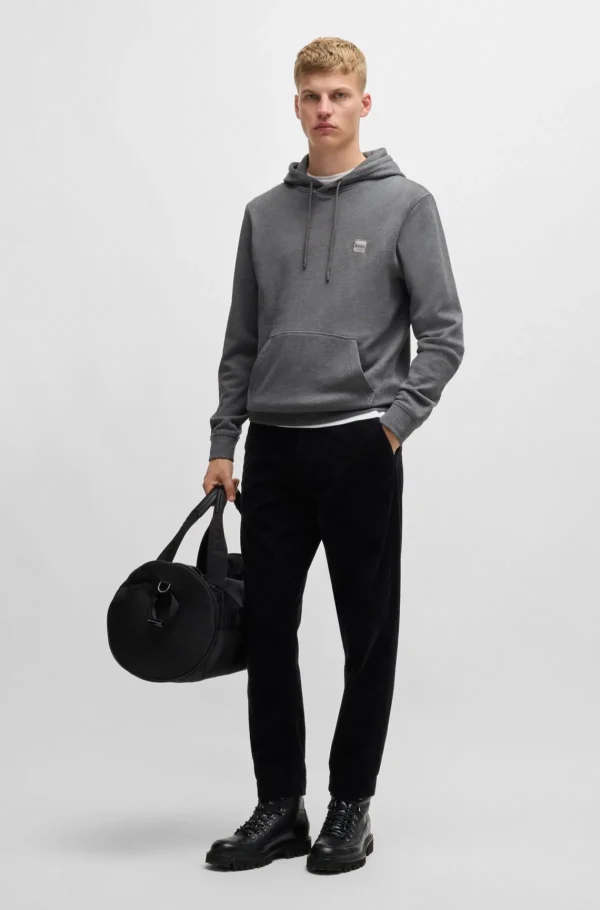 HUGO BOSS Sweats E Hoodies>Camisola Com Capuz Felpuda De Algodão E Emblema De Logótipo