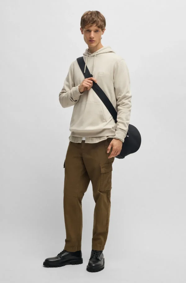 HUGO BOSS Sweats E Hoodies>Camisola Com Capuz Felpuda De Algodão E Emblema De Logótipo