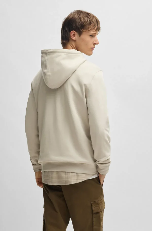 HUGO BOSS Sweats E Hoodies>Camisola Com Capuz Felpuda De Algodão E Emblema De Logótipo