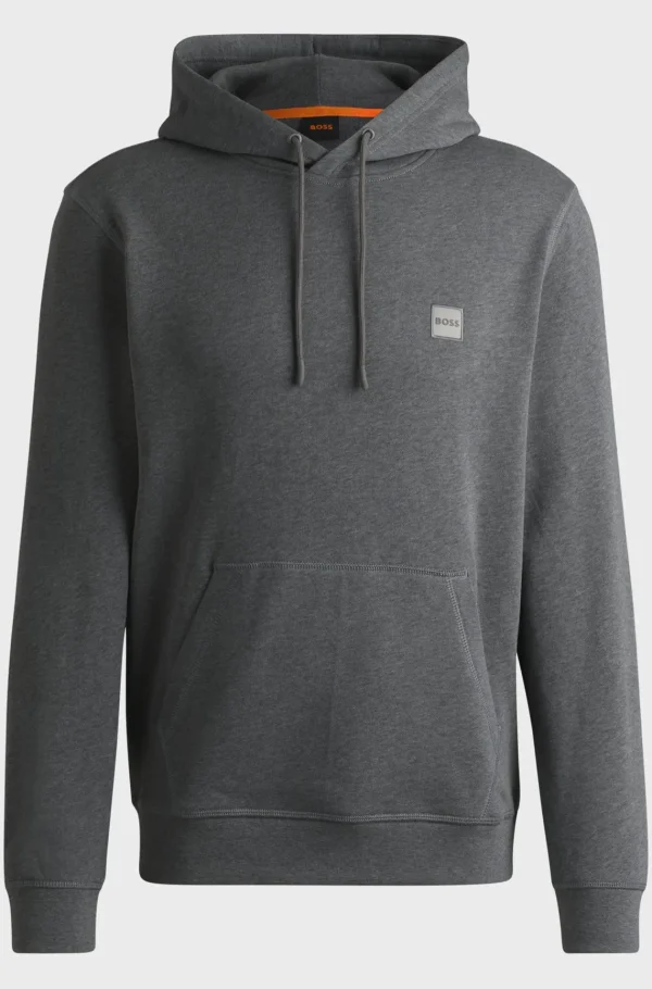 HUGO BOSS Sweats E Hoodies>Camisola Com Capuz Felpuda De Algodão E Emblema De Logótipo