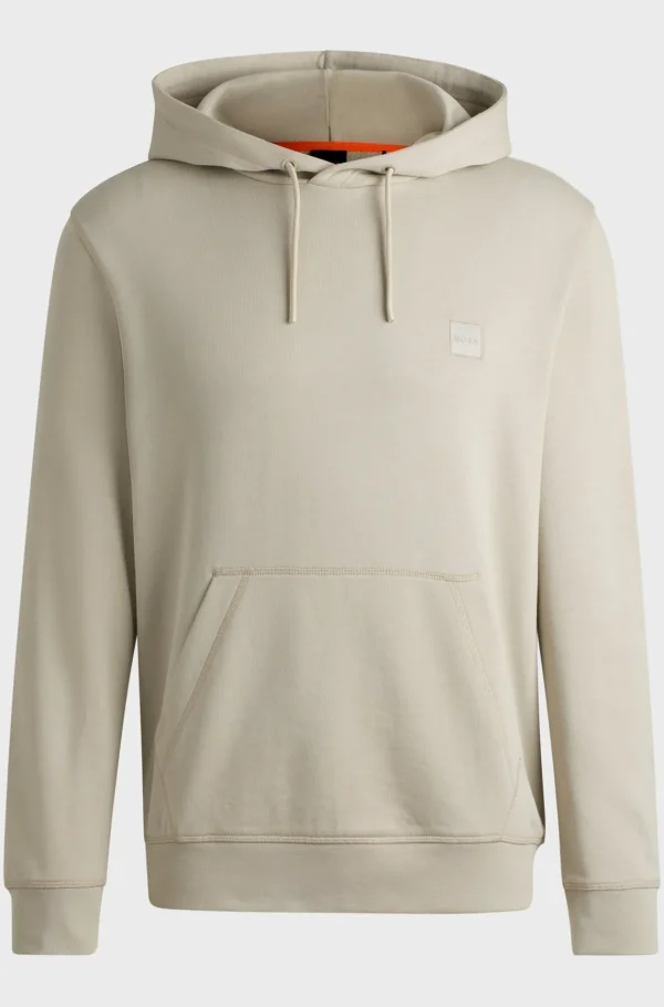 HUGO BOSS Sweats E Hoodies>Camisola Com Capuz Felpuda De Algodão E Emblema De Logótipo