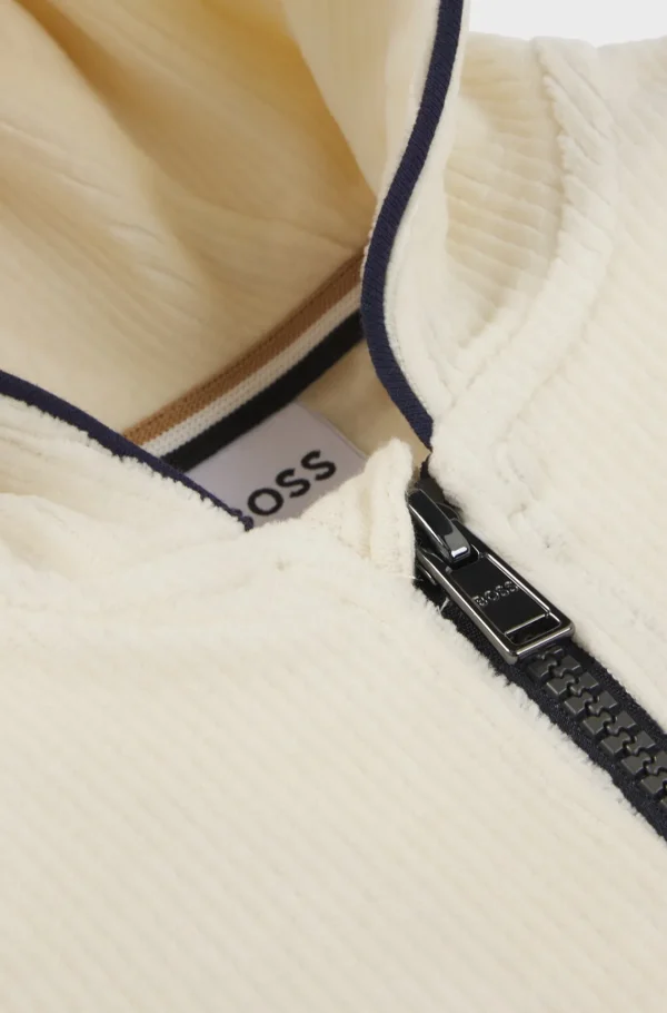 Crianças HUGO BOSS Crianças (Idades 1-3)>Camisola Com Capuz Infantil Em Mistura De Algodão Com Efeito De Veludo