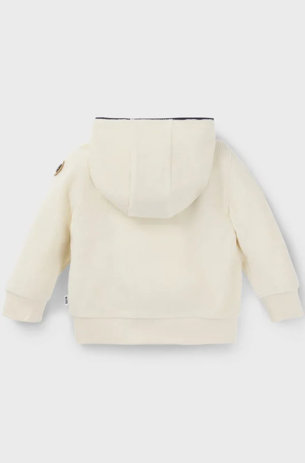 Crianças HUGO BOSS Crianças (Idades 1-3)>Camisola Com Capuz Infantil Em Mistura De Algodão Com Efeito De Veludo