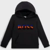 Crianças HUGO BOSS Júniores (Idades 4-14)>Camisola Com Capuz Para Criança De Algodão Com Logótipo Bordado Em Gradiente