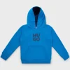 Crianças HUGO BOSS Júniores (Idades 4-14)>Camisola Com Capuz Para Criança Em Mistura De Algodão Com Logótipo Sobreposto