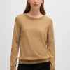MULHER HUGO BOSS Camisolas E Cardigans>Camisola Com Gola Redonda Em Lã Merino