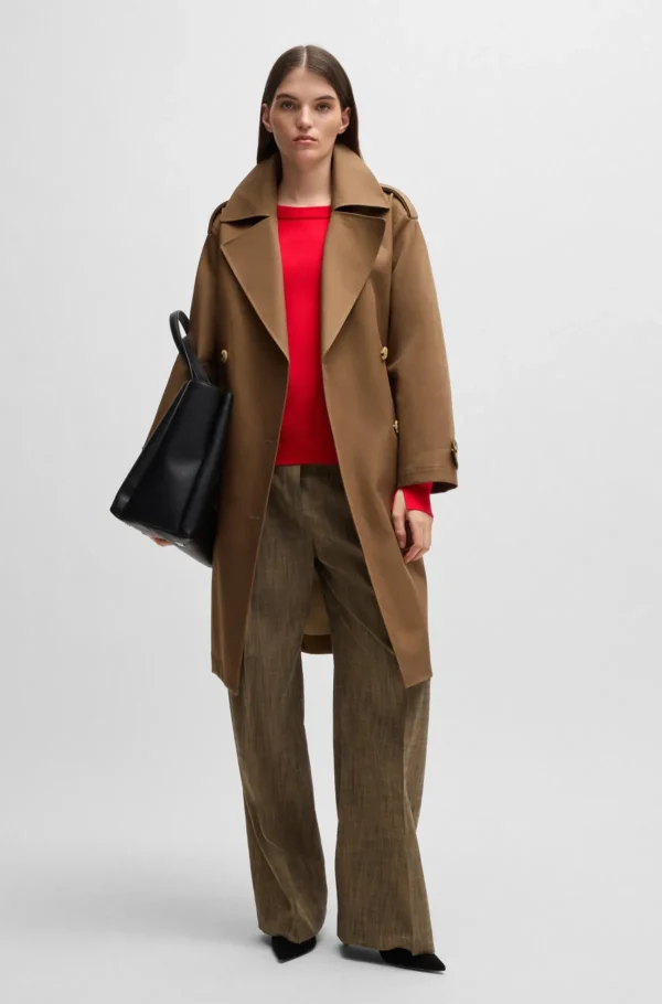 MULHER HUGO BOSS Camisolas E Cardigans>Camisola Com Gola onda Em Lã Merino