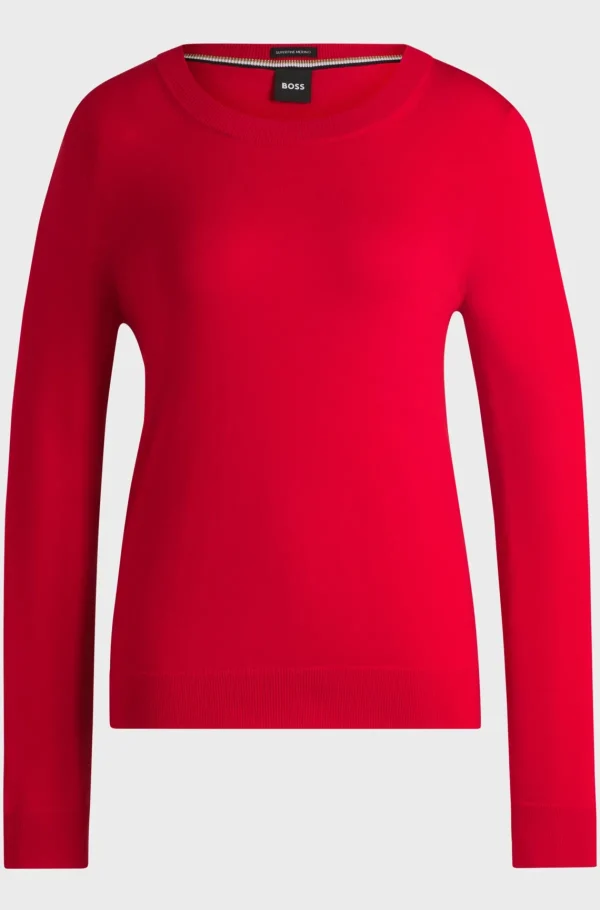 MULHER HUGO BOSS Camisolas E Cardigans>Camisola Com Gola onda Em Lã Merino