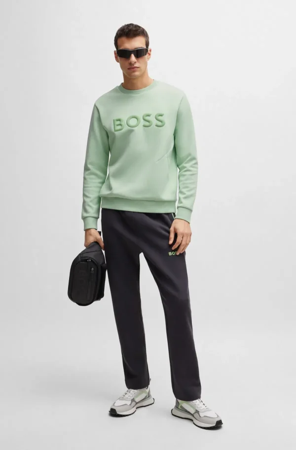 HUGO BOSS Sweats E Hoodies>Camisola Com Mistura De Algodão Com Logótipo Moldado Em 3D