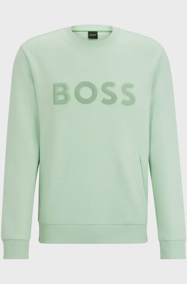 HUGO BOSS Sweats E Hoodies>Camisola Com Mistura De Algodão Com Logótipo Moldado Em 3D