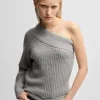 MULHER HUGO BOSS Camisolas E Cardigans>Camisola De Ajuste Regular De Um Ombro Com Estrutura Tricotada