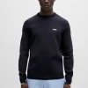 HUGO BOSS Camisolas E Cardigans>Camisola De Ajuste Regular Em Mistura De Algodão Com Logótipo Estampado