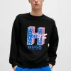 HUGO BOSS Sweats E Hoodies>Camisola De Ajuste Regular Em Terry De Algodão Com Logótipo