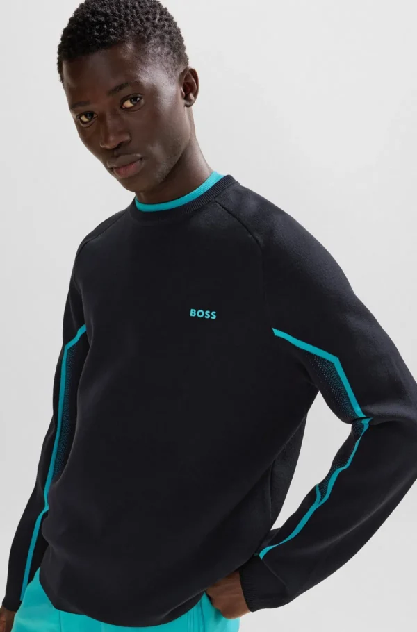 HUGO BOSS Camisolas E Cardigans>Camisola De Ajuste Regular Com Punhos Canelados Em Jacquard Degradé