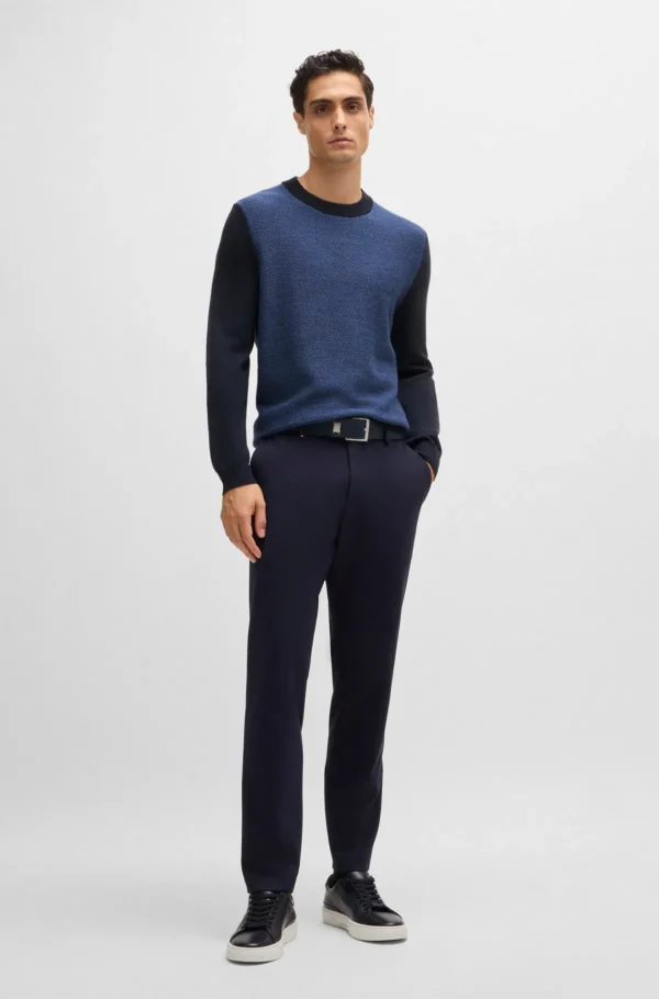 HUGO BOSS Camisolas E Cardigans>Camisola De Ajuste Regular Com Estrutura Em Espinha