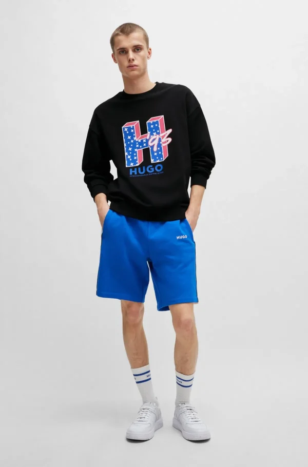 HUGO BOSS Sweats E Hoodies>Camisola De Ajuste Regular Em Terry De Algodão Com Logótipo