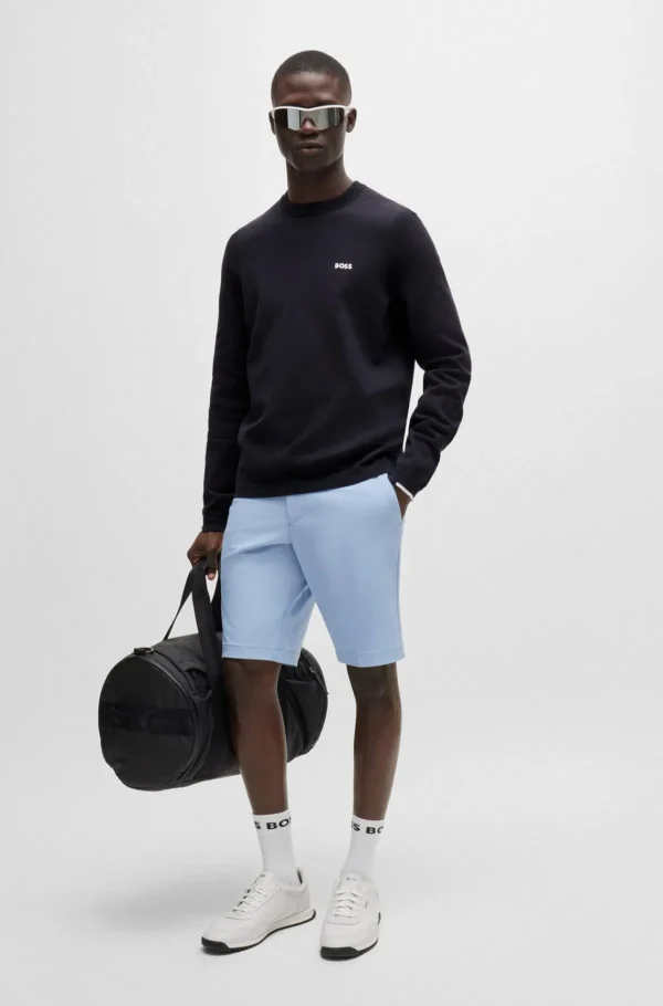 HUGO BOSS Camisolas E Cardigans>Camisola De Ajuste Regular Em Mistura De Algodão Com Logótipo Estampado