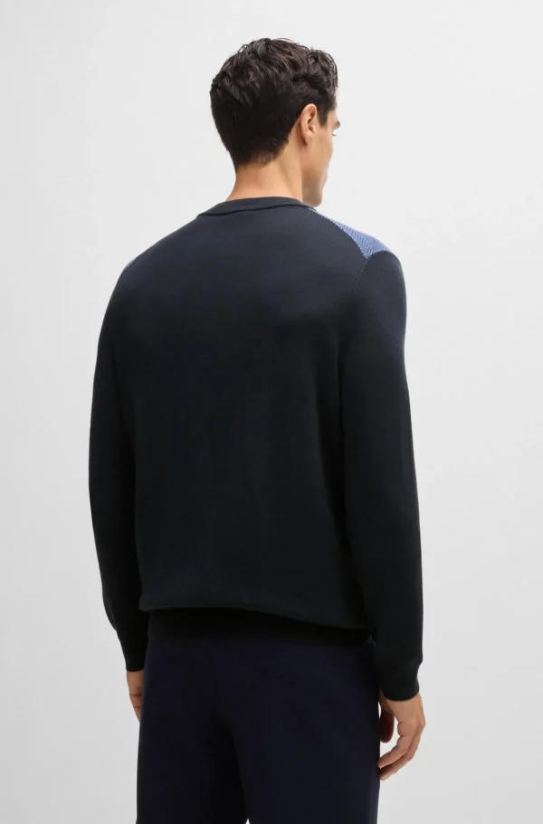 HUGO BOSS Camisolas E Cardigans>Camisola De Ajuste Regular Com Estrutura Em Espinha