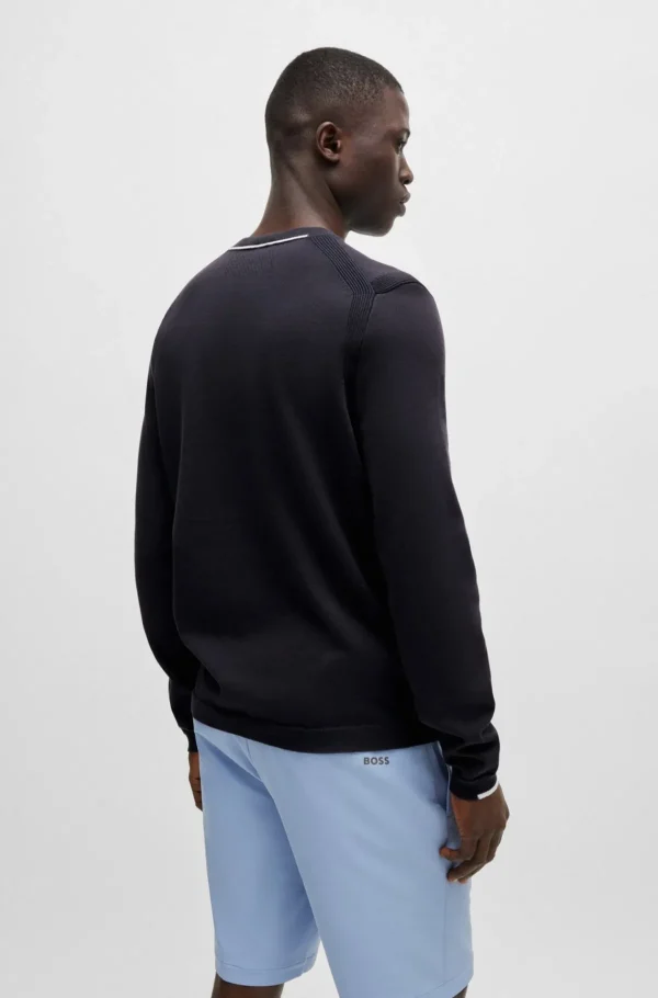 HUGO BOSS Camisolas E Cardigans>Camisola De Ajuste Regular Em Mistura De Algodão Com Logótipo Estampado