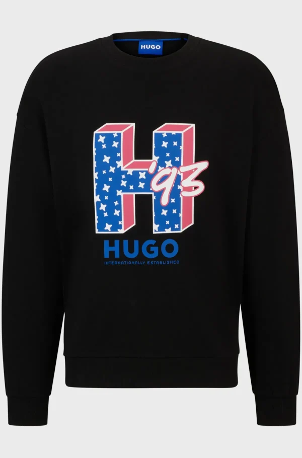 HUGO BOSS Sweats E Hoodies>Camisola De Ajuste Regular Em Terry De Algodão Com Logótipo
