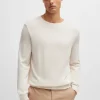 HUGO BOSS Camisolas E Cardigans>Camisola De Ajuste Slim Em Lã Virgem Com Gola Redonda
